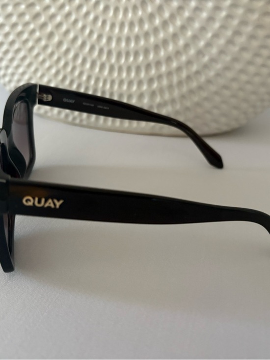 Quay Australia Icy square sunglasses feature oversized black frames. main image 4